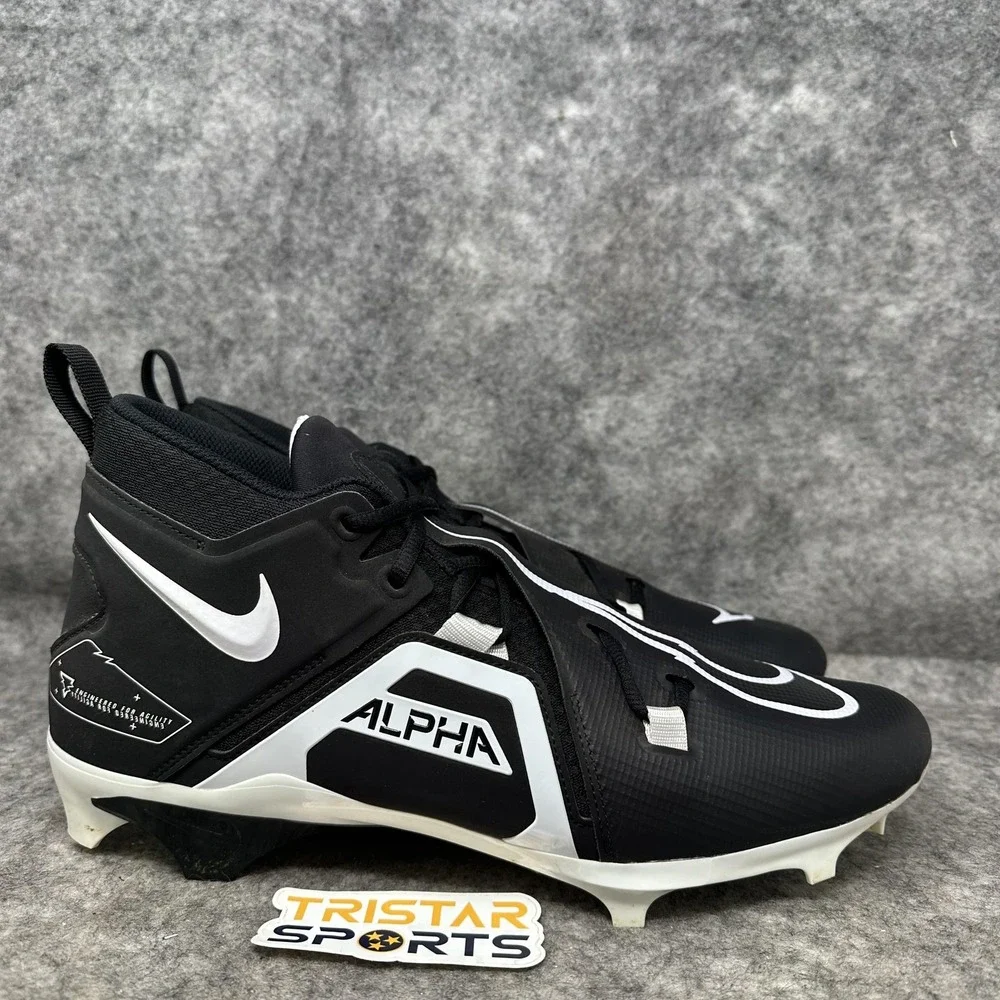 Nike Alpha Menace Pro 3 Football Cleats Mens 14 Black White Shoes CT6649-001